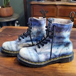 DR. MARTINS1460 Pascal Leather Lace Up Boot Blue Summer Tie Dye Women's